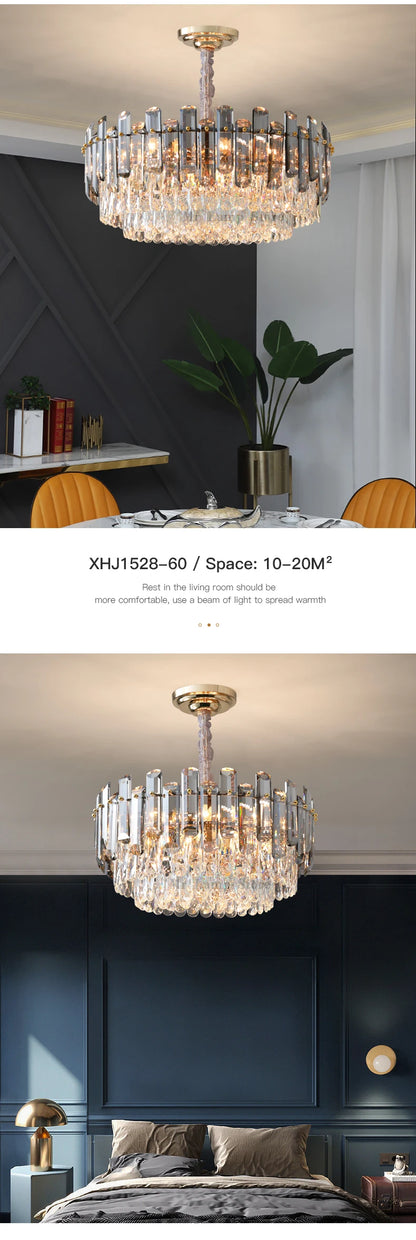 Ceiling Lamp For Living Room  Round Crystal Kitchen Lamp Simple Modern Atmosphere Bedroom Dining Room Lamp Light Pandant lights
