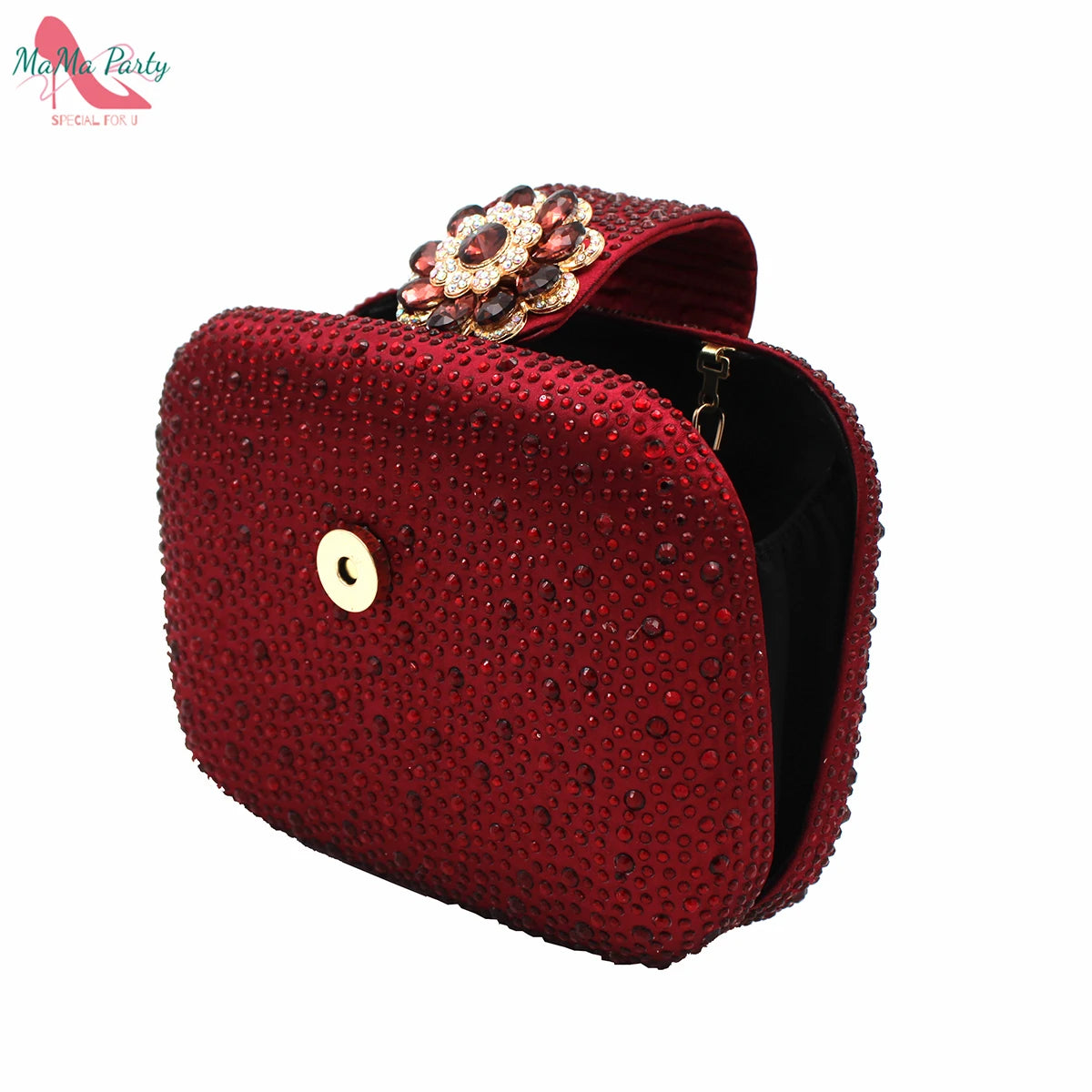 Buckle Strap Sandals Nigerian Women Shoes and Bag Set in Yellow Color with Shinning Crystal Italian Lady Shoes and Bag for Party