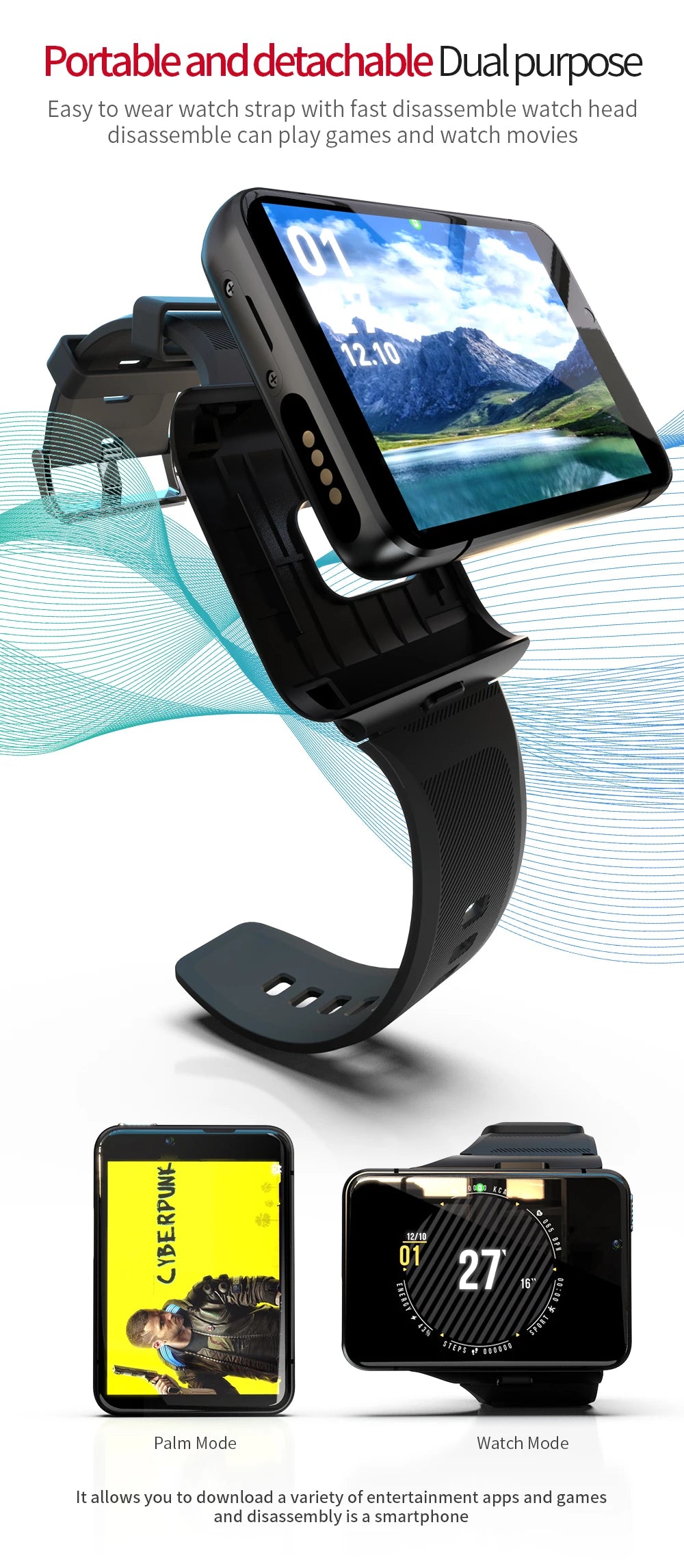 LOKMAT APPLLP MAX-NEW 4G LTE Smartwatch 2.8" Touch Screen WiFi Dual Camera Video Call Heart Rate Monitor Smart Watch for Android