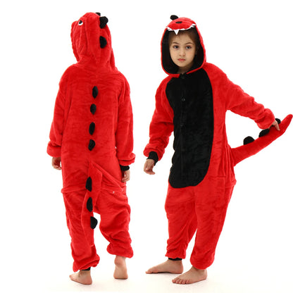 Animal Onesies Kigurumi Unicorn Pajamas Set Women Winter Overall Flannel Cartoon Cosplay Sleepwear Jumpsuit Men Homewear Pijama