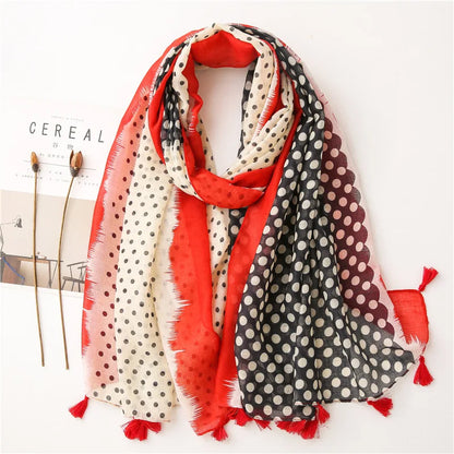 2020 New Fashion Print Summer Women cotton Scarf Polka Dot Beach Hijab Shawls and Wraps Female Foulard Echarpe Designer Bandana