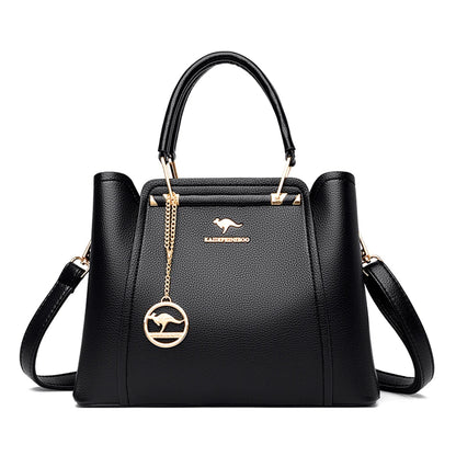 Casual Tote Women's Soft Leather Handbag Luxury Designer 3 Layers Shoulder Crossbody Bag Lady Large Capacity Shopper Sac A Main