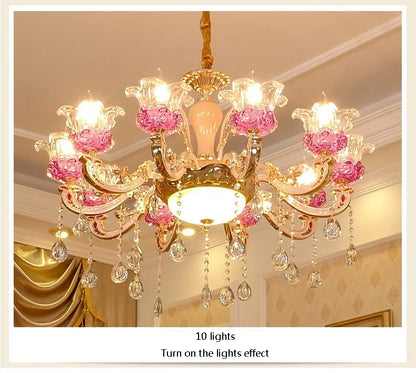 Luxury Living Room Chandelier Crystals Glass Hall Main Pendant Lamps Restaurant Bedroom French Creative Hanging Light Luminaire