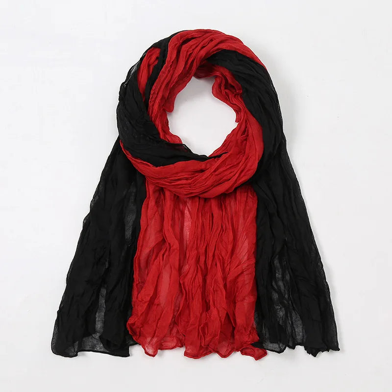Spain Lovely Polka Floral Crinkle Viscose Shawl Scarf Lady Soft Thin Beach Wrap Pashmina Stole Bufandas Muslim Hijab 175*85Cm