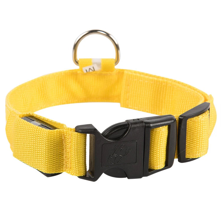 USB Rechargeable Pet Dog LED Glowing Collar Luminous Flashing Necklace Outdoor Walking Night Safety Supplies