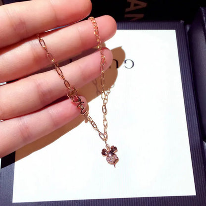 Korean Fashion Exquisite Luxury Lady Bracelets Buckle AAA Top Quality Bangles Shine Women Trend Charm Jewelry Romantic Pendant