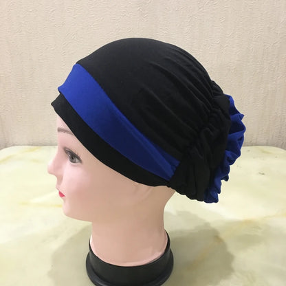 H133 Forehead two colors Turban hijab Stretch Inner Hijabs Full cover Caps Ready To Wear Women Head Scarf Under Hijab Bo