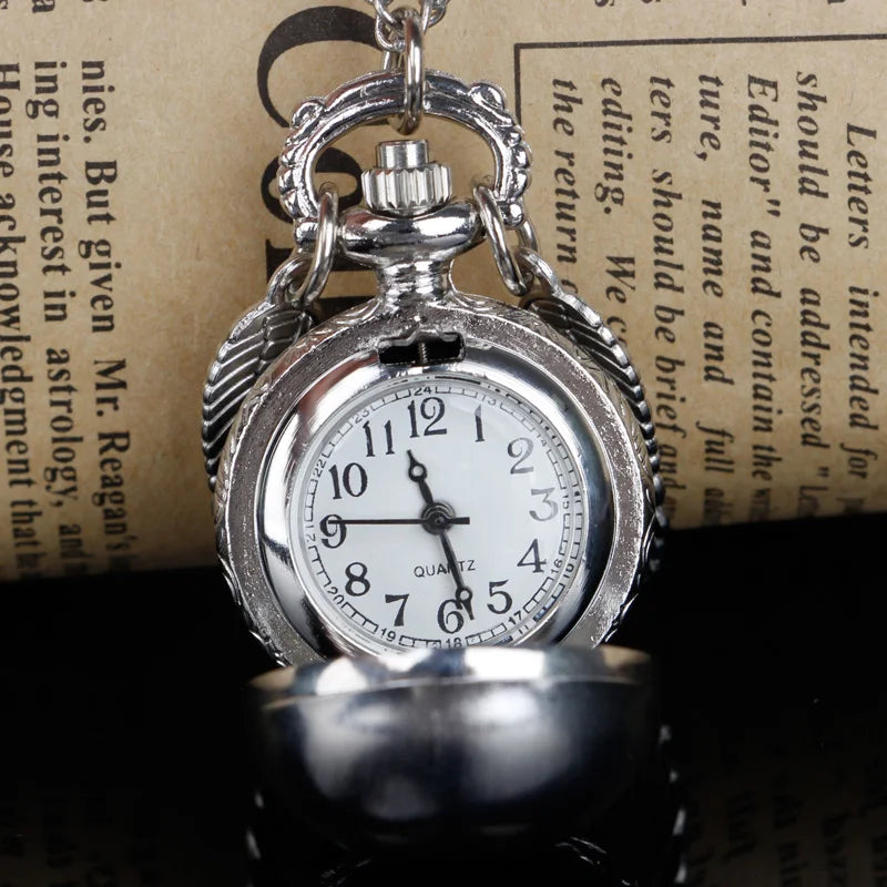 Steampunk Fashion Ball Quartz Pocket Watches With Pendant Necklace Chain Children Best Xmas Gifts
