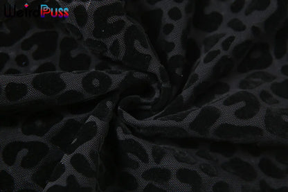 Weird Puss Leopard Print Sexy Skinny Women Jumpsuit Sleeveless Backless Fit Workout Activewear Party Nightclub Stretch Outfits