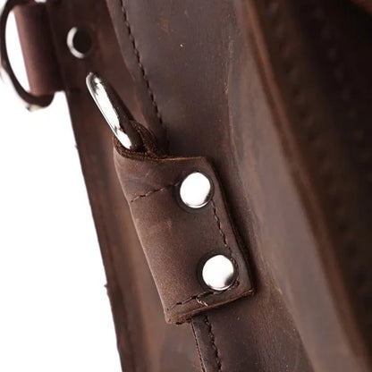 Vintage Crazy Horse Genuine Leather Men Briefcase Business Bag Large Leather Briefcase Male 15.6"Laptop Case Shoulder Bag office