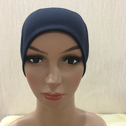 H065 plain tube hats Muslim Turban Pure Color Stretch Inner Hijabs For Caps Ready To Wear Women Head Scarf Under Hijab Bonnet
