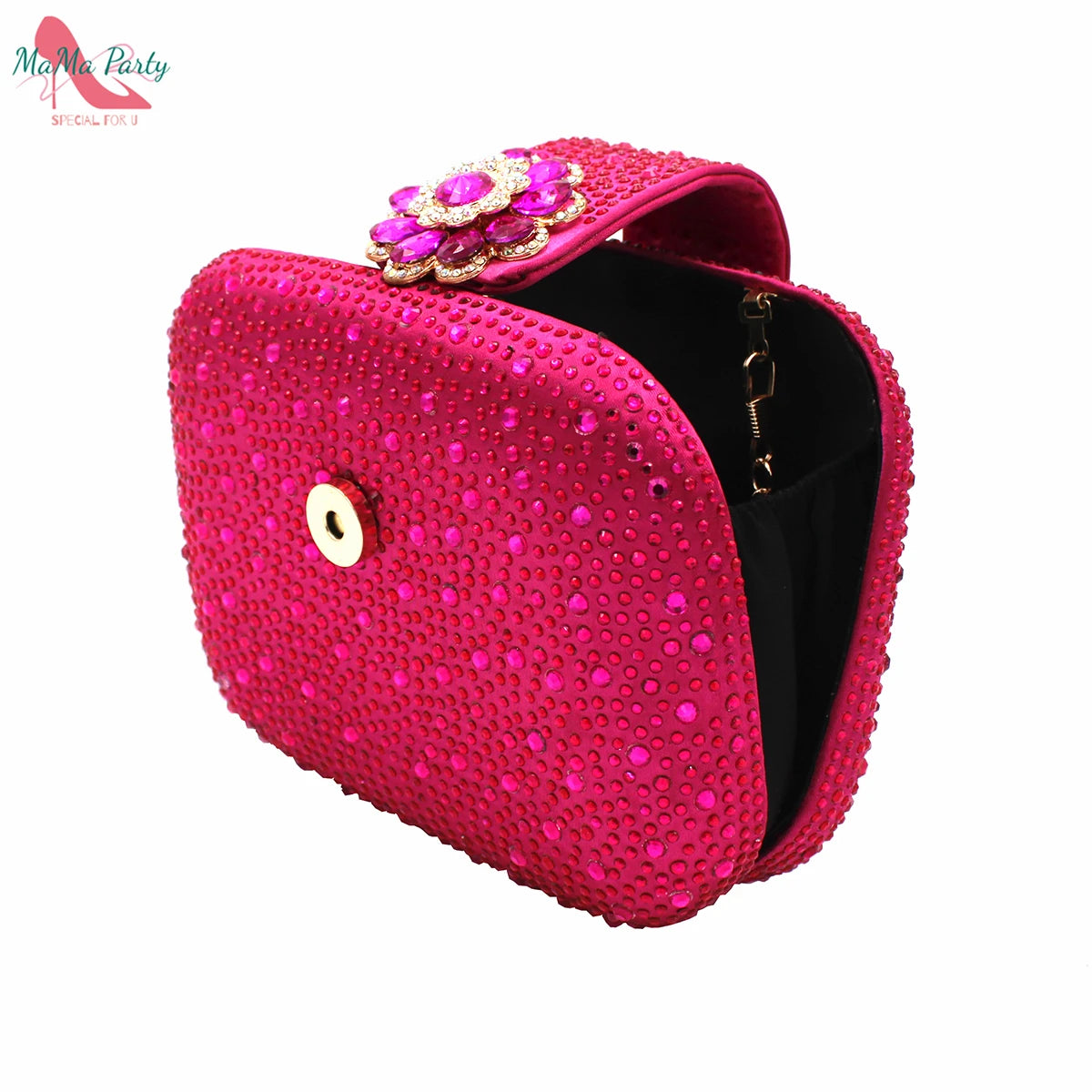 Buckle Strap Sandals Nigerian Women Shoes and Bag Set in Yellow Color with Shinning Crystal Italian Lady Shoes and Bag for Party