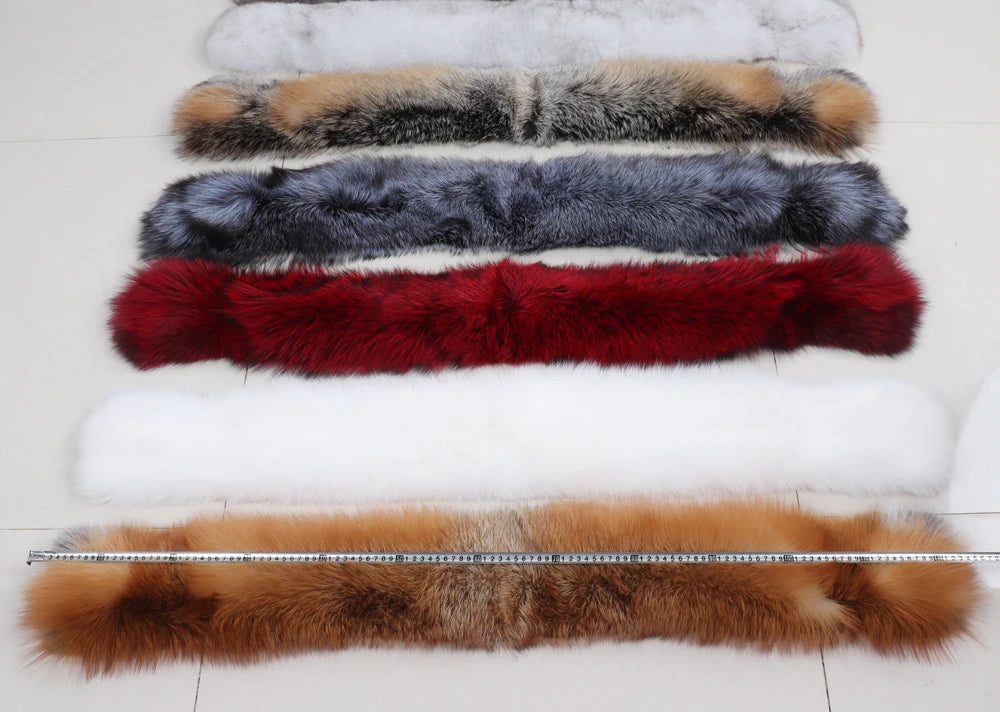 New Winter Lady Natural Luxury Real Fox Fur Scarf Shawl Full Pelt Warm Soft 100% Genuine Fox Fur Scarves Women Real Fur Muffler