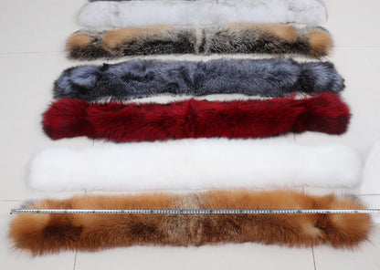 New Winter Lady Natural Luxury Real Fox Fur Scarf Shawl Full Pelt Warm Soft 100% Genuine Fox Fur Scarves Women Real Fur Muffler