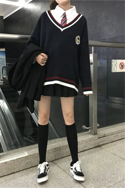 Autumn High Quality Japanese Style Students School Uniform Girls Women Sweater Long Sleeve JK School Uniforms Cardigans 6 Colors