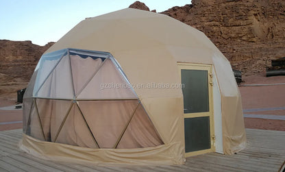 Wholesale Prices Tents New Luxury Outdoor Glamping Hotel 7m 8m 9m Geodesic Dome Tent With Bathroom
