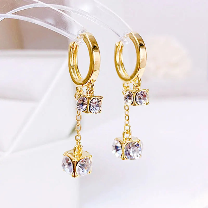 2023 New French Fashion Earring Temperament Luxury Top Quality Zircon Earrings 2021 Trend Personalized Luxury Jewelry Pendant