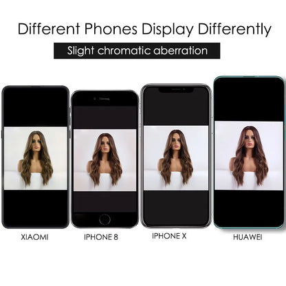 EASIHAIR Lace Front Hair Wigs Brown Long Straight Synthetic Lace Wigs for Black Women Daily Cosplay Party Heat Resistant Fibers