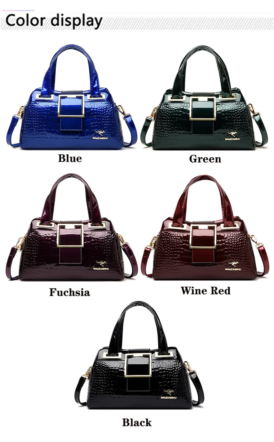 Luxury Designer Handbag Brand Crossbody Bags For Women 2024 New Crocodile Pattern Leather Shoulder Bags Casual Tote Bag Bolsos
