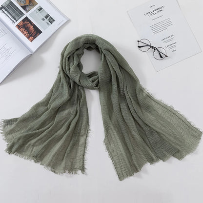 2026 Muslim Fashion Women Crinkle Hijab Scarf Soft Solid Head Scarves Turban Shawls and Wraps Hijab femme musulman kopftuch