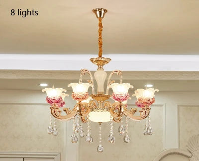 Luxury Living Room Chandelier Crystals Glass Hall Main Pendant Lamps Restaurant Bedroom French Creative Hanging Light Luminaire