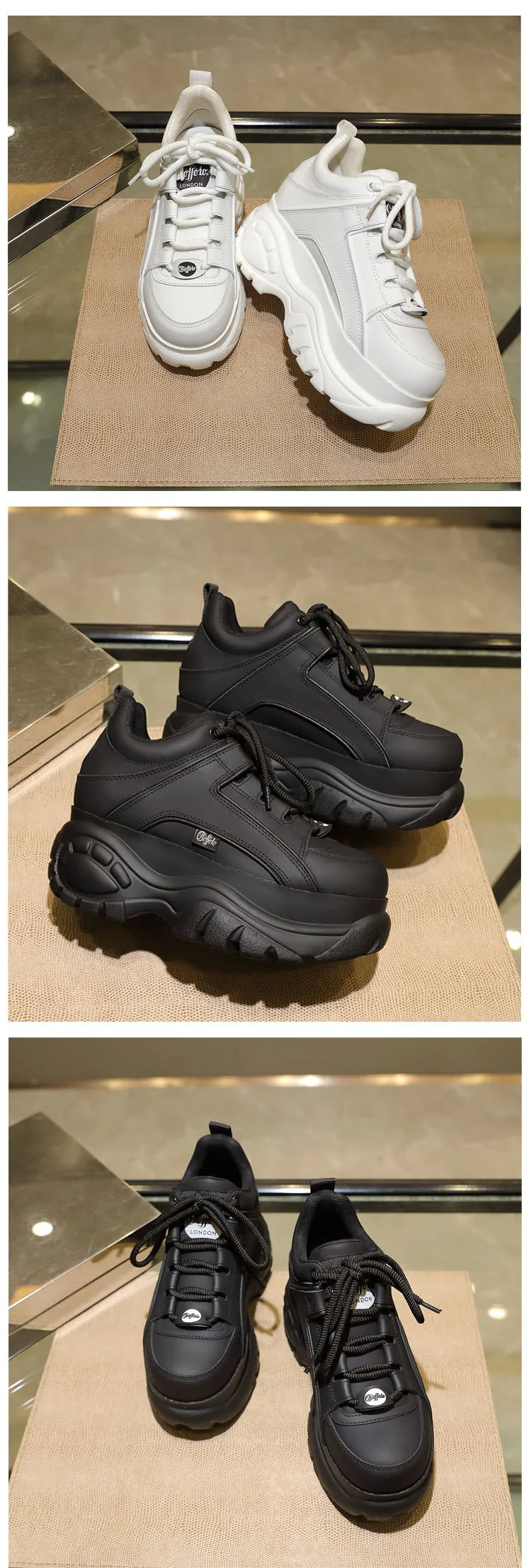 Top Quality Genuine Leather Shoes Platform London Women Casual Sneakers Imitacion Brand Luxury Dad Shoes ST487 ST488