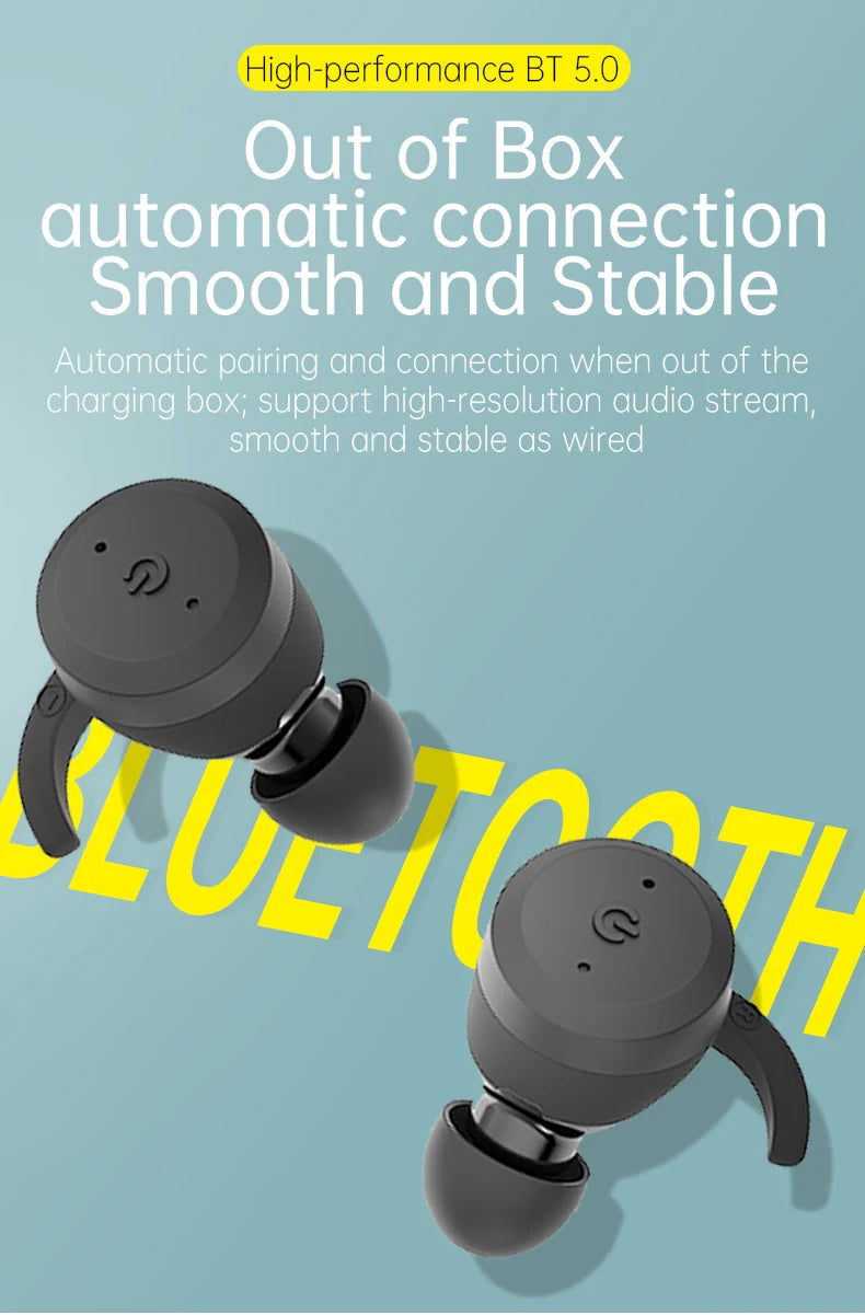 20 Hours Play Time Swimming Waterproof Bluetooth Earphone Dual Wear Style Sport Wireless Headset TWS IPX7 Earbuds Stereo