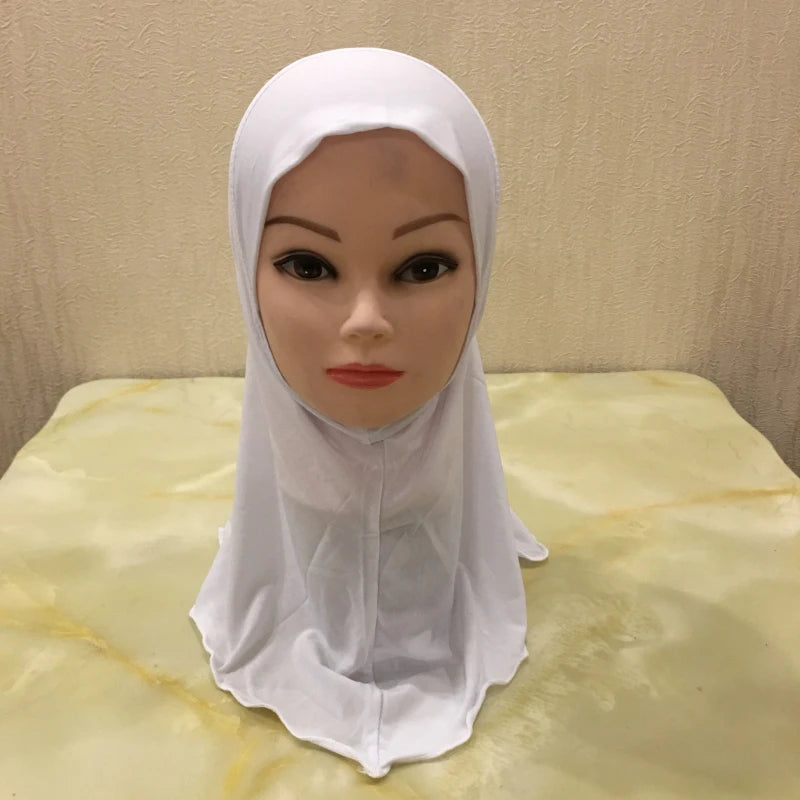 H061 Beautiful plain small girl hijab simple cute hijab hats women's caps can fit 2-6 years old girls