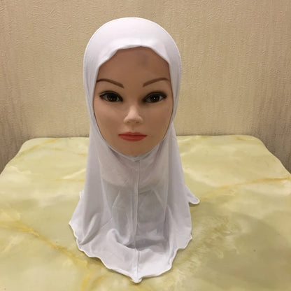H061 Beautiful plain small girl hijab simple cute hijab hats women's caps can fit 2-6 years old girls