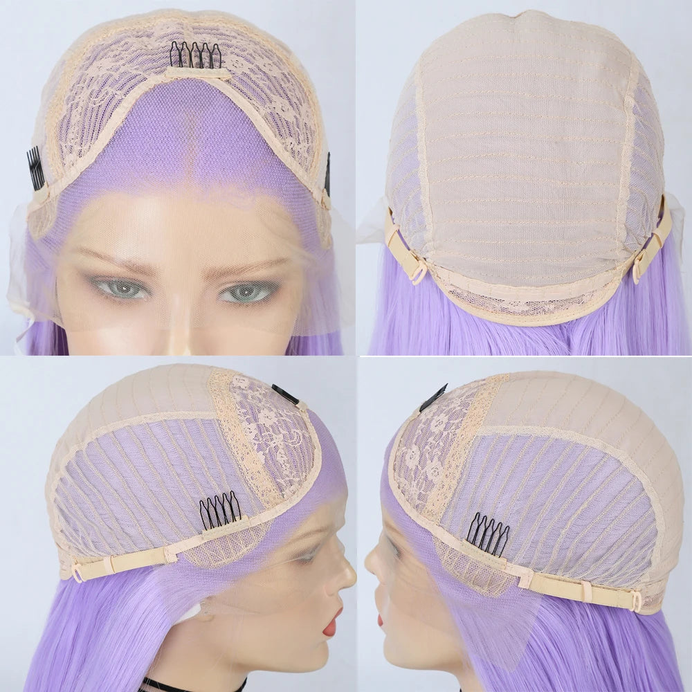 Charisma Blond Wigs Synthetic Lace Front Wig Long Silky Straight Lace Front Wig Heat Resistant Fiber Hair Cosplay Wigs For Women