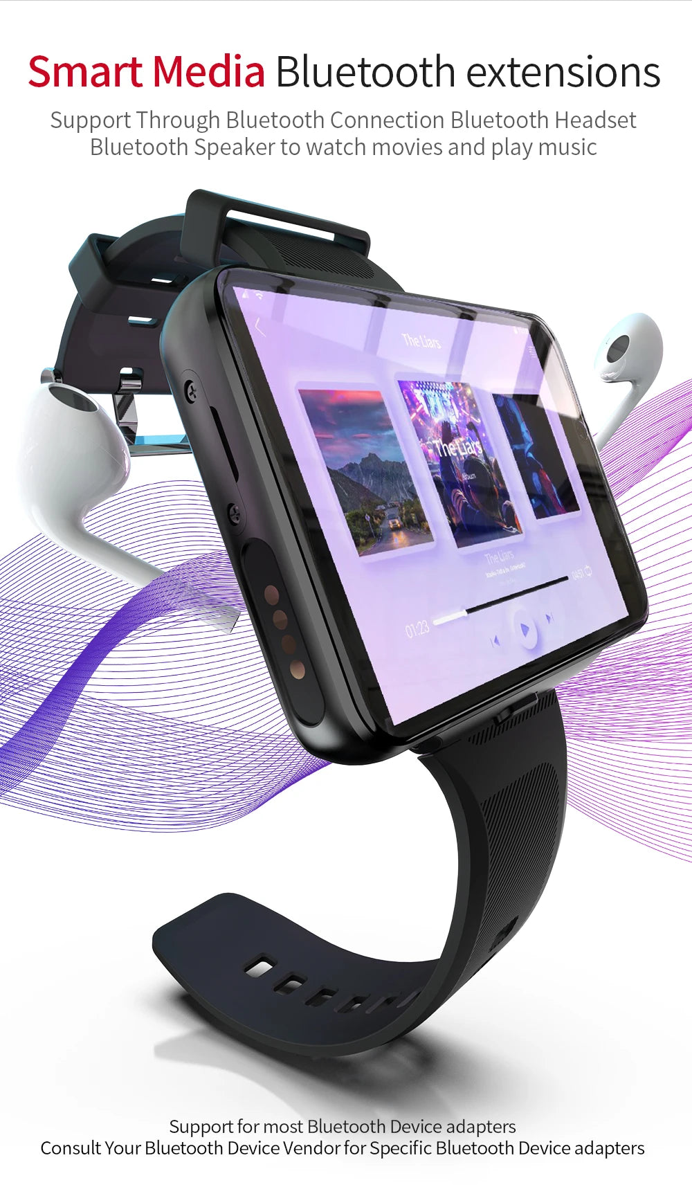 LOKMAT APPLLP MAX-NEW 4G LTE Smartwatch 2.8" Touch Screen WiFi Dual Camera Video Call Heart Rate Monitor Smart Watch for Android