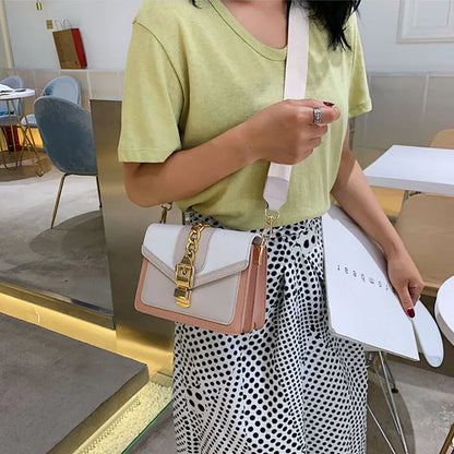 Yogodlns Small Summer Contrast Color PU Leather Crossbody Bags For Women New  Chain Shoulder Messenger Handbags Lady Hand Bag