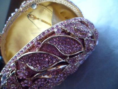 Gold Metal Leaves White Crystals Evening Clutch Bags Luxury Women Wedding Party Purse Ball Handbags Rhinestone Mini Minaudiere