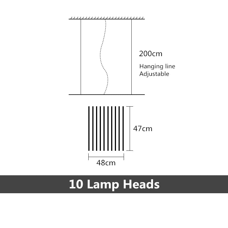 Modern LED Ceiling Chandelier Lights Nordic Luxury Pendant Lights for Living Dining Room Fish Bone Design Dimmable Hanging Lamp