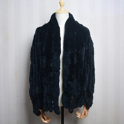 Luxury Women Long Style Real Rex Rabbit Fur Scarf Winter Warm Rex Rabbit Fur Wrap Fashion Rex Rabbit Fur Tassel Shawl Scarves