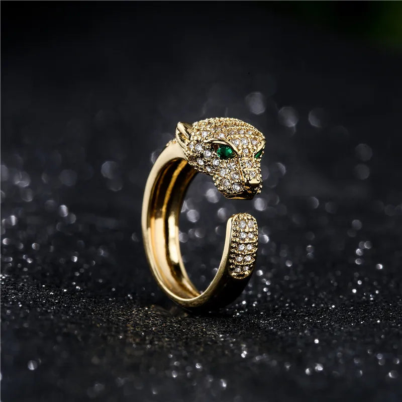 Fashion Full CZ Inlaid Animal Ring Opening Personality Unisex Ring Party Jewelry Gift Dropshipping