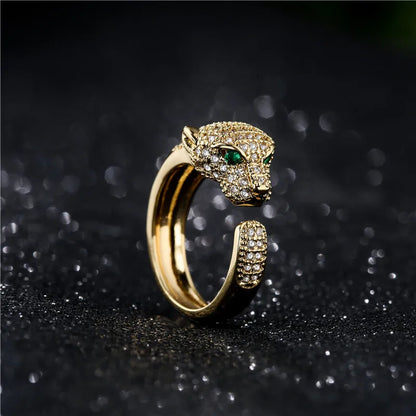 Fashion Full CZ Inlaid Animal Ring Opening Personality Unisex Ring Party Jewelry Gift Dropshipping