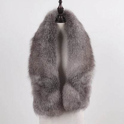New Winter Lady Natural Luxury Real Fox Fur Scarf Shawl Full Pelt Warm Soft 100% Genuine Fox Fur Scarves Women Real Fur Muffler