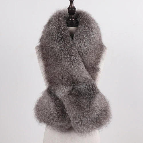 New Winter Lady Natural Luxury Real Fox Fur Scarf Shawl Full Pelt Warm Soft 100% Genuine Fox Fur Scarves Women Real Fur Muffler