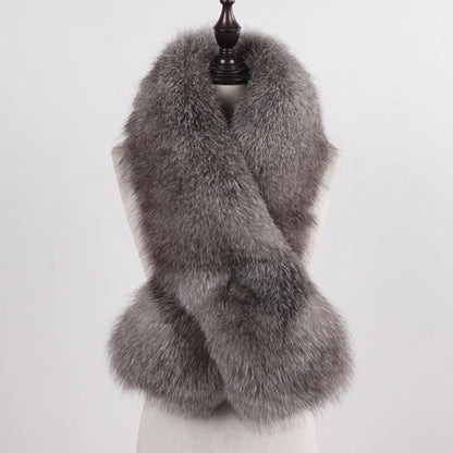 New Winter Lady Natural Luxury Real Fox Fur Scarf Shawl Full Pelt Warm Soft 100% Genuine Fox Fur Scarves Women Real Fur Muffler