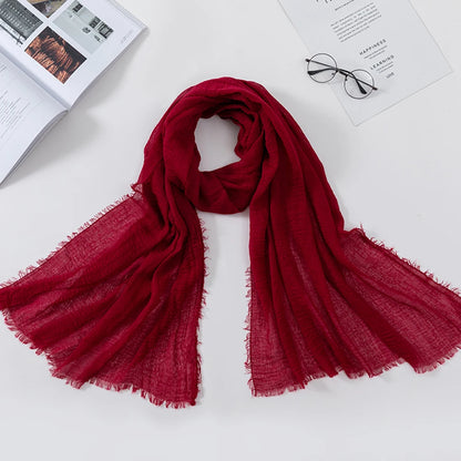 2026 Muslim Fashion Women Crinkle Hijab Scarf Soft Solid Head Scarves Turban Shawls and Wraps Hijab femme musulman kopftuch