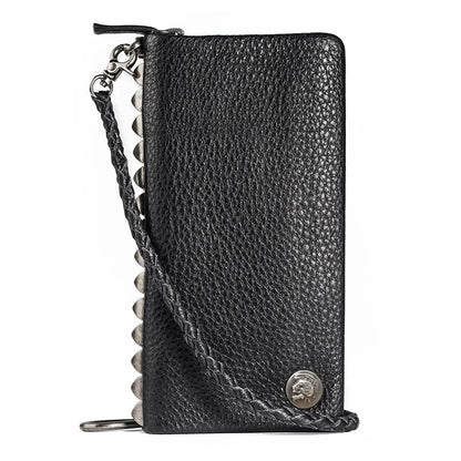 Vintage Genuine leather wallet Men leather long wallet men purse clutch bag male money clips zip around money bag card holder