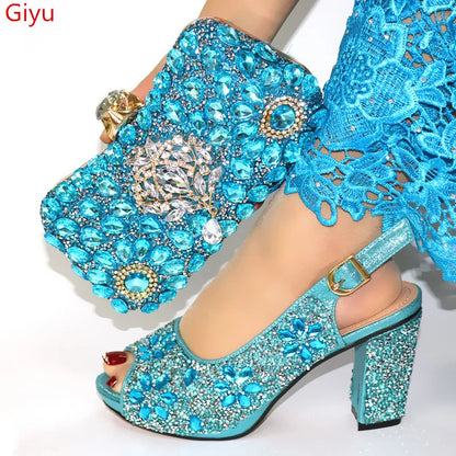 Doershow Women Shoes and Bags To Match Set Italy Party Pumps Italian Matching Shoe and Bag Set for Party shoes! 1-2
