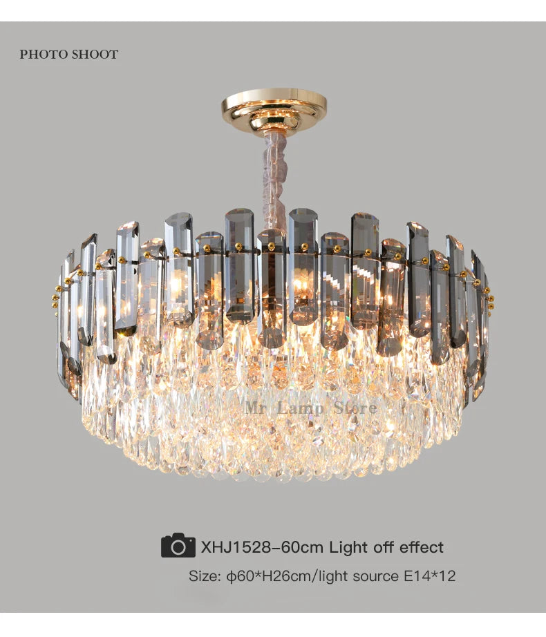 Ceiling Lamp For Living Room  Round Crystal Kitchen Lamp Simple Modern Atmosphere Bedroom Dining Room Lamp Light Pandant lights