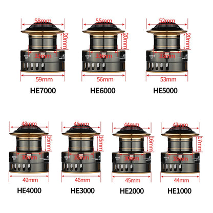LINNHUE 2020 New Fishing Reel HE1000-7000 Max Drag 10kg Reel Fishing 5.2:1 High Speed Metal Spool Spinning Reel Saltwater Reel