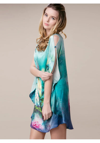 100% Mulberry Silk Nightgowns For Women  Long   Silk Nightdress  Real Silk sleepwear  Ladies Female   Gift Loose Large Free size