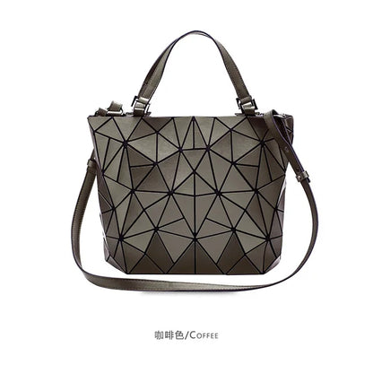 Ladies Luminous Bag Geometric Bags for Women 2024 Quilted Shoulder Bags Laser Plain Folding Female Handbags Bolsa Feminina