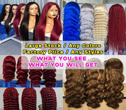 Ombre Light Blue and Blue Lace Front Wigs Human Hair for Women 13x4 Transparent Lace Body Wave 180% Density Human Hair Wigs 100%
