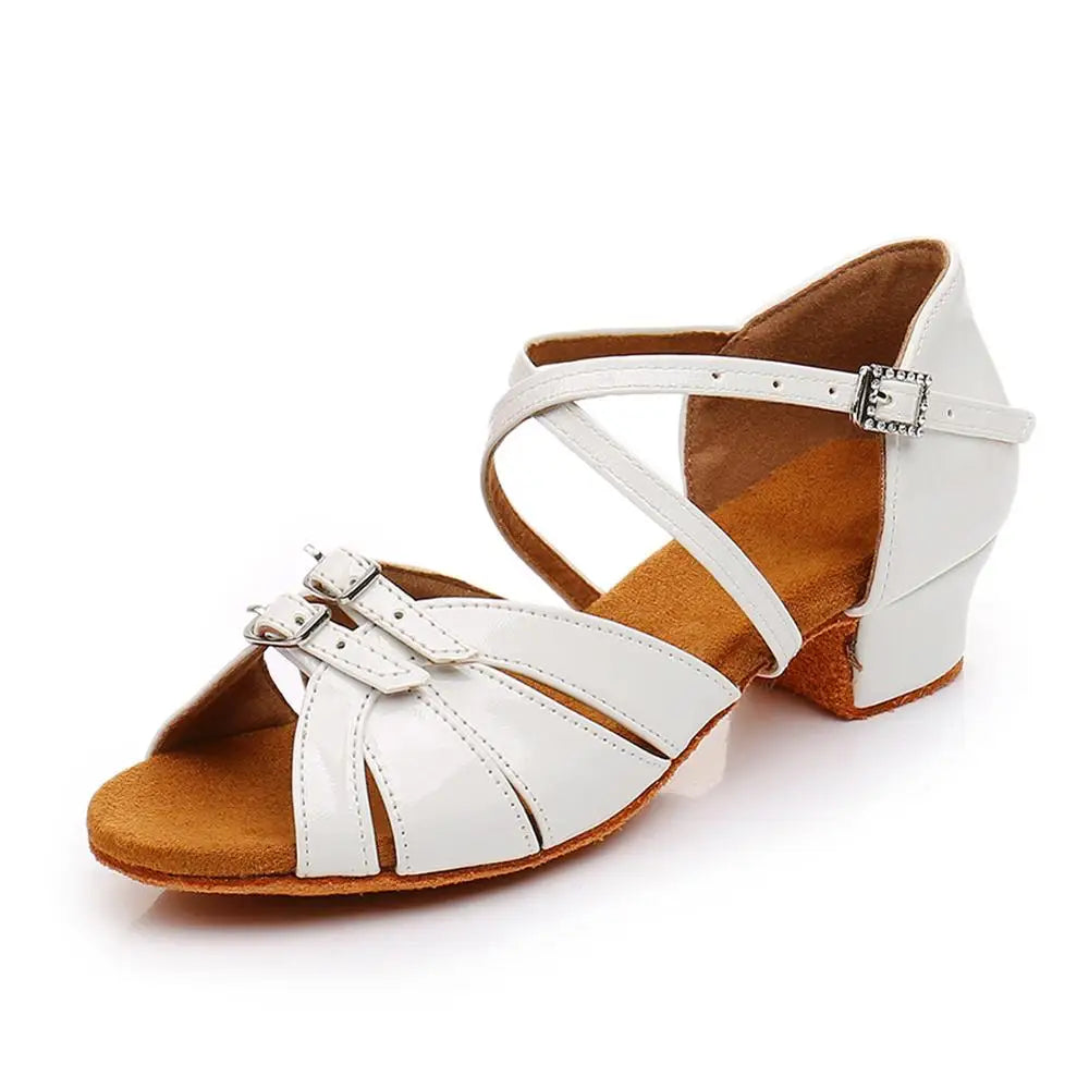 Children Dance Shoes for Girls Women Ballroom Latin Shoes Ladies Modern Tango Dancing Performance Shoes Salsa Sandals 3.5CM Heel
