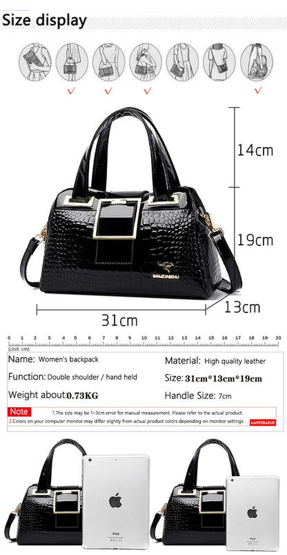 Luxury Designer Handbag Brand Crossbody Bags For Women 2024 New Crocodile Pattern Leather Shoulder Bags Casual Tote Bag Bolsos
